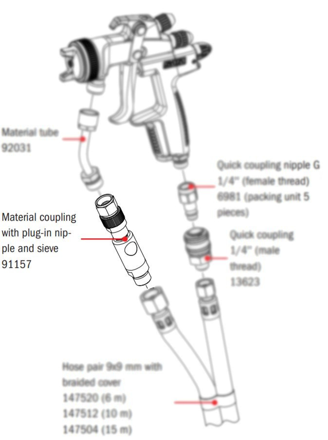 Materiale Kobling Med Plug-In Nippel + Sieve 91157
