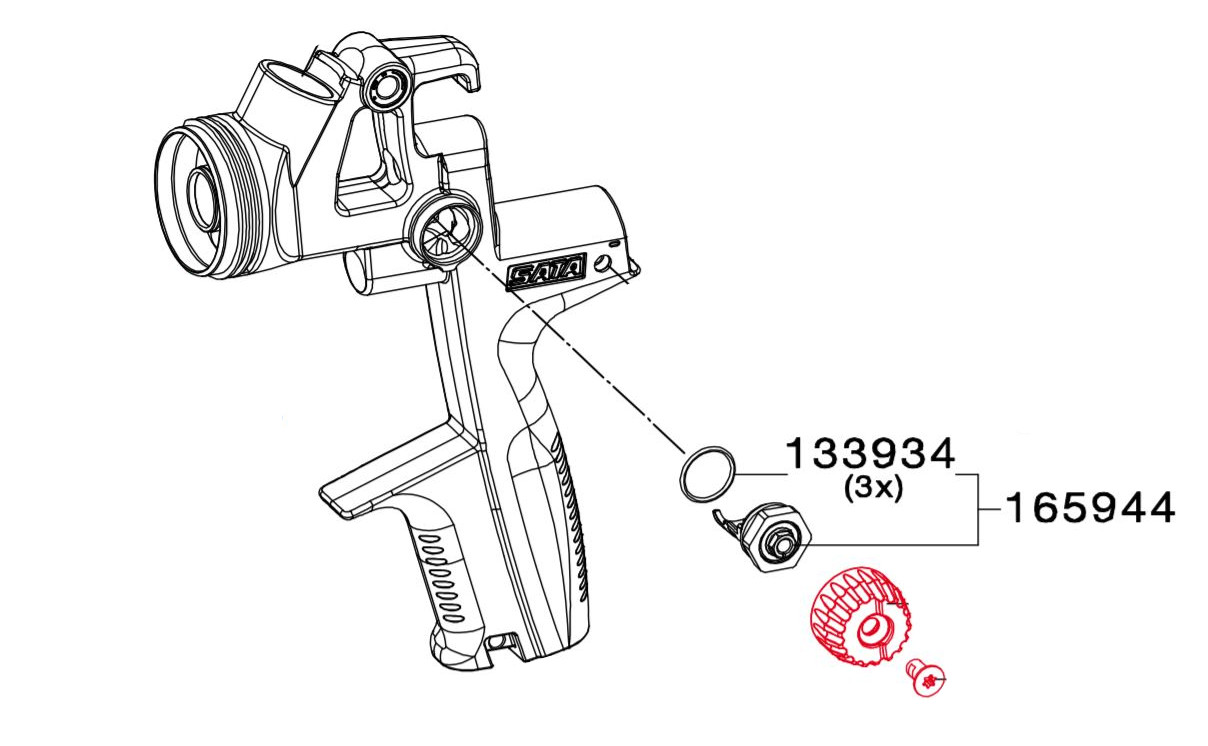 Spindel Til Rund/Flad Spraykontrol >Quarter Turn< 165944